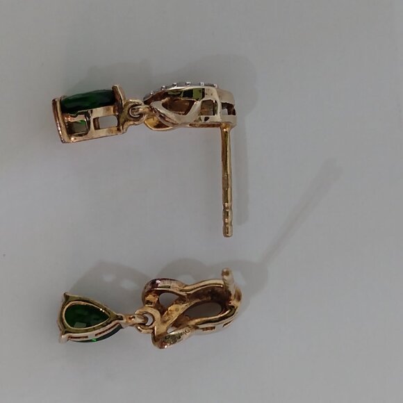 Russian chrome diopside earrings - Picture 2 of 5